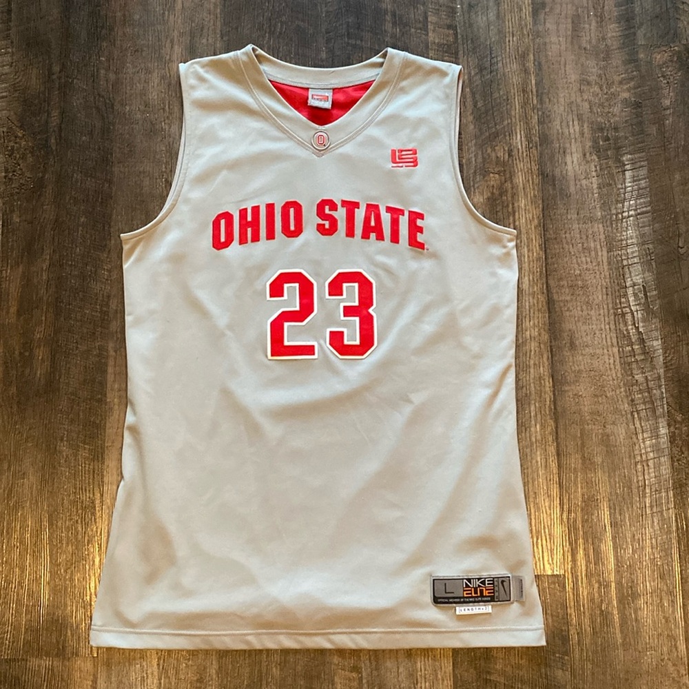 Nike Elite Ohio State #23 LBJ Jersey - Gray, Size L